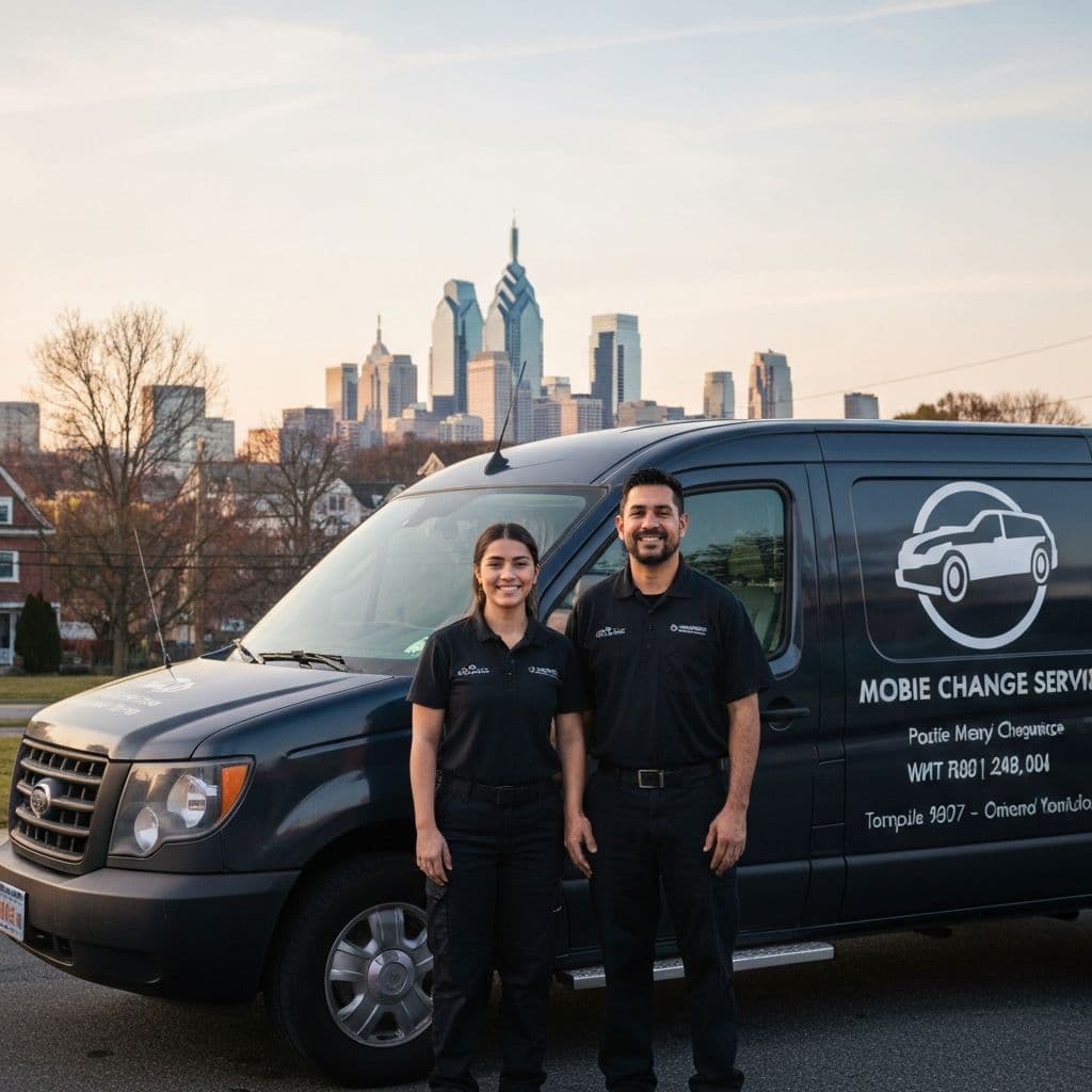 MOMS Mobile Oil Change team serving Philadelphia and surrounding areas