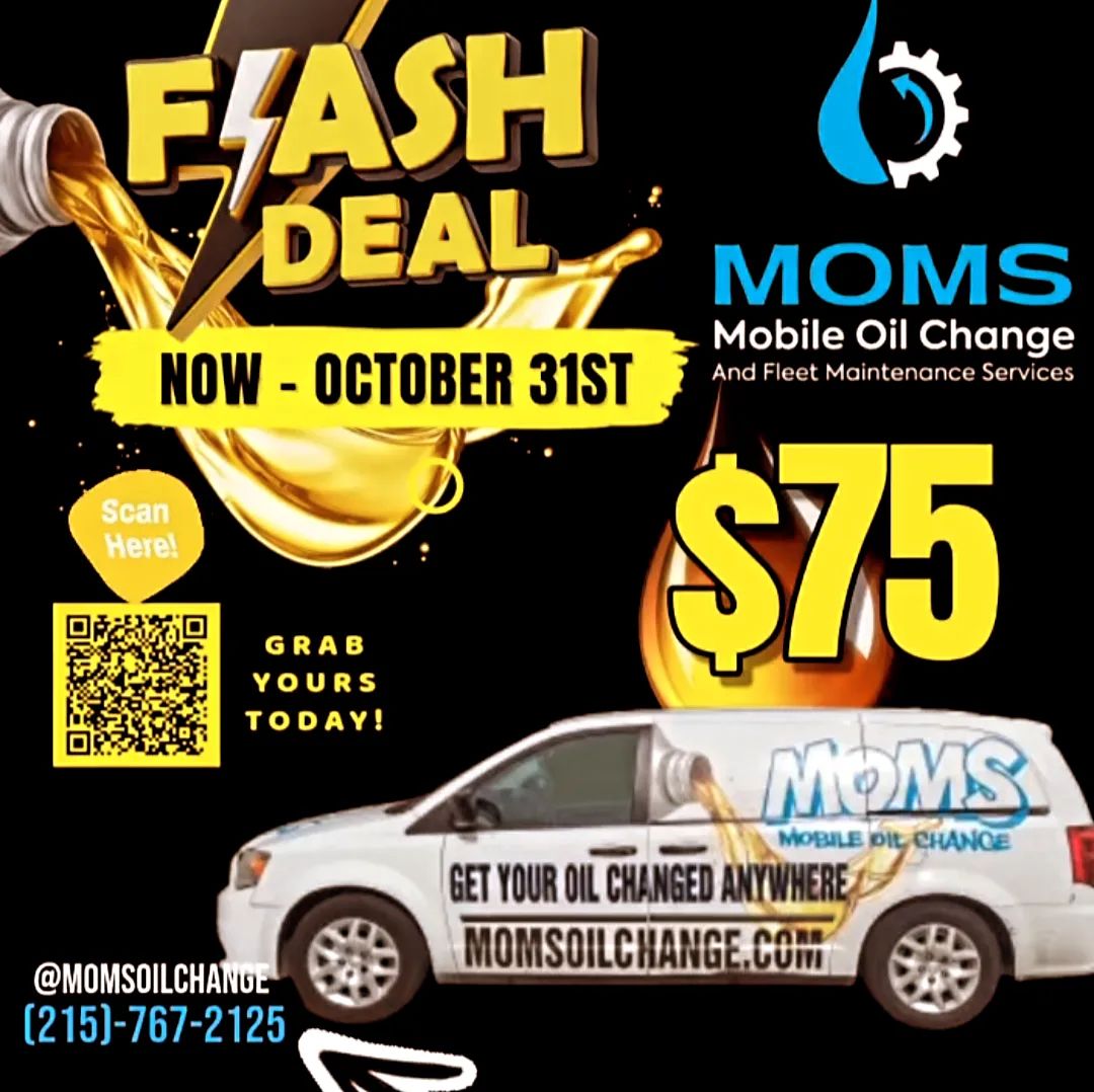 MOMS Mobile Oil Change service technician providing convenient oil change