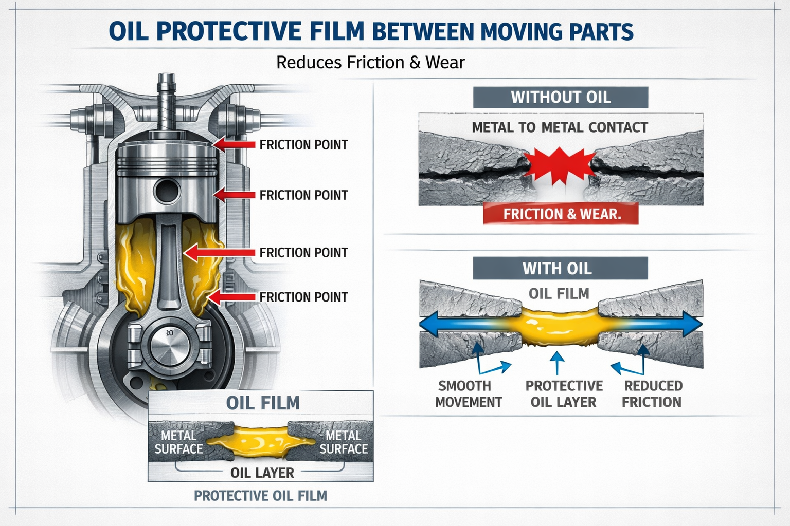 Engine lubrication protective film diagram